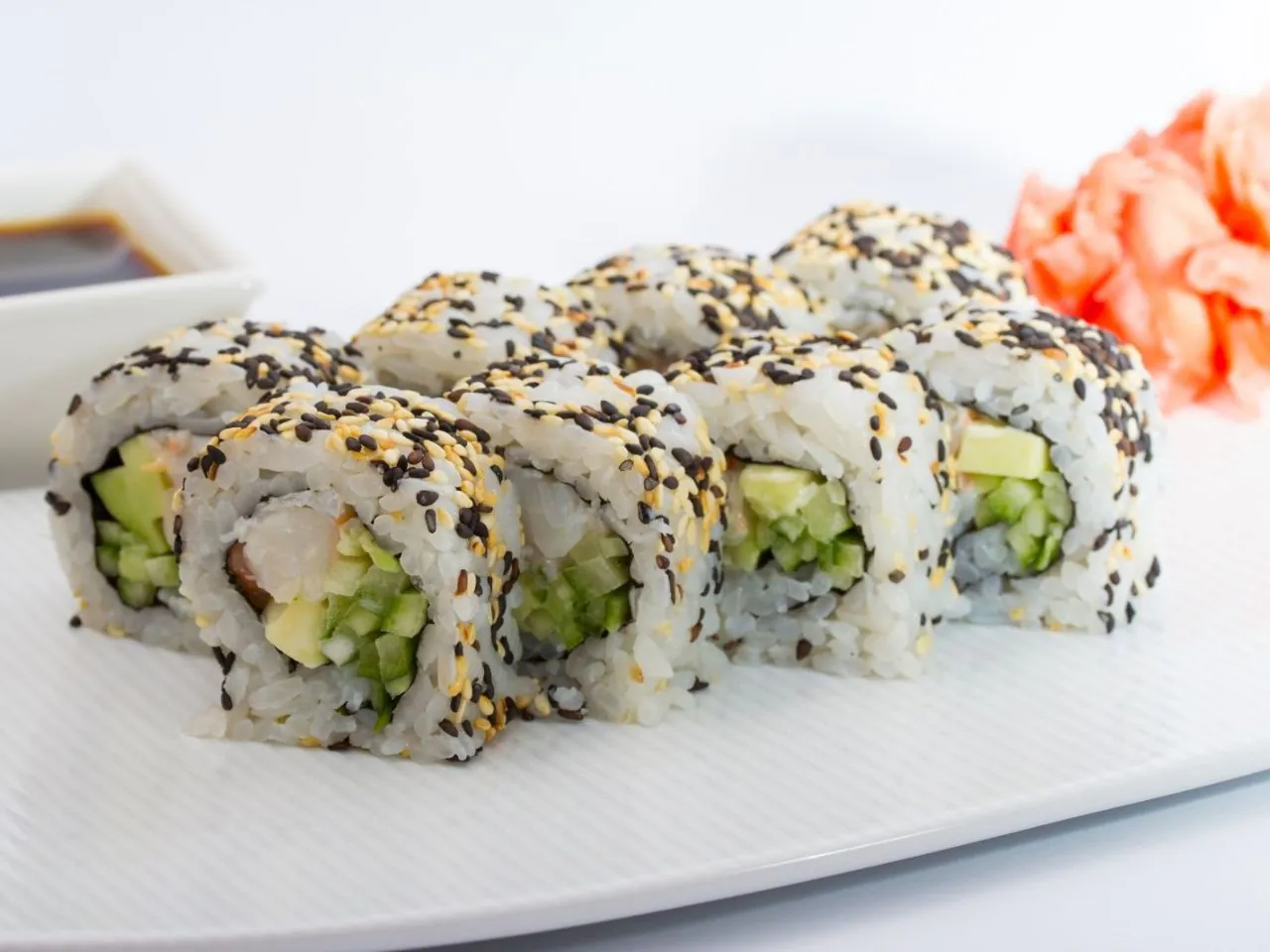 Inside-out rolls with shrimp, avocado and sesame seeds at Umami Ramen & Sushi House, a Japanese Restaurant in Wilmington